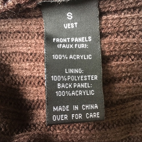 BCX Brown faux fur vest size  small - Picture 7 of 7